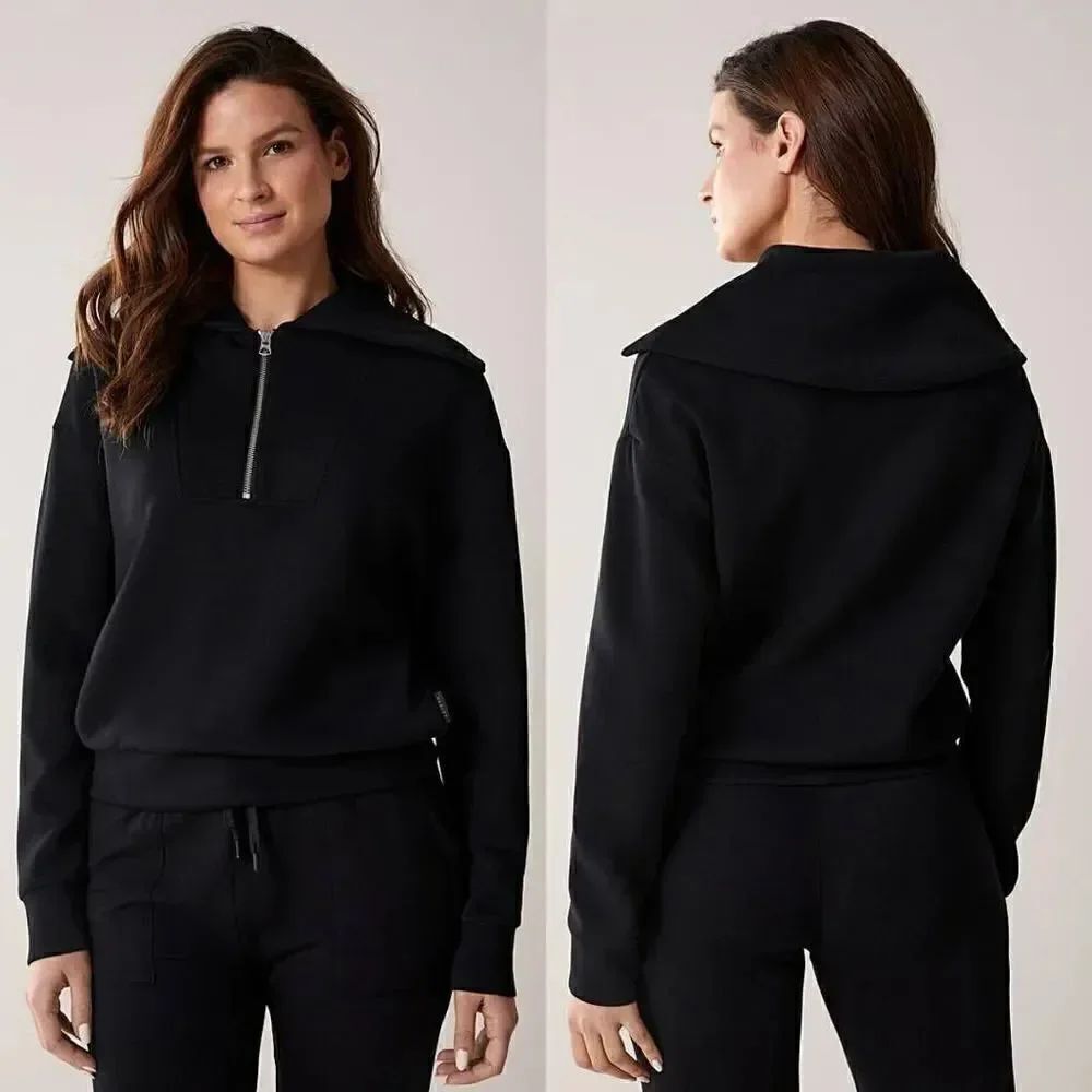 Varley Yates zipped collar Sweatshirt $148 S